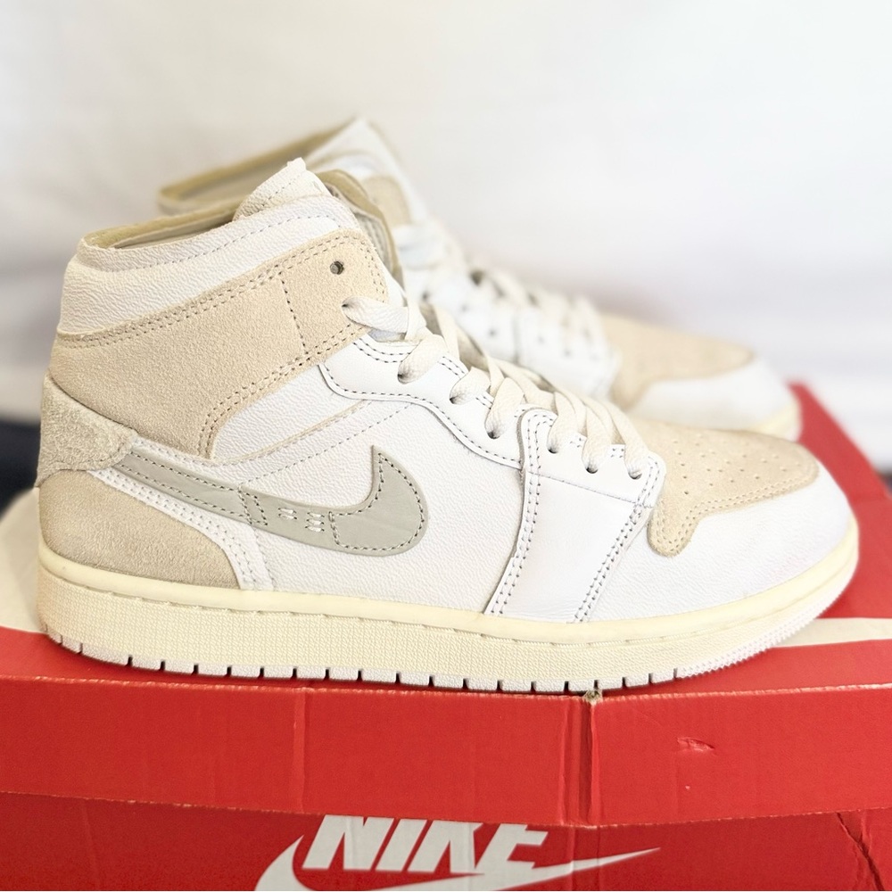 AUTHENTIC Jordan 1 Mid SE Craft Tech Grey size 8.5 DM9652-120 2023 PRE-OWNED